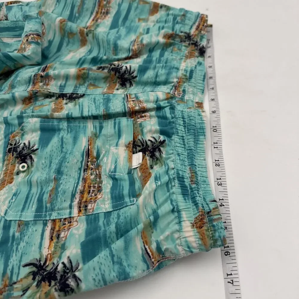 Todd Snyder Montauk Swim Trunks Mens Large Island Palm Tree Beach Board Shorts